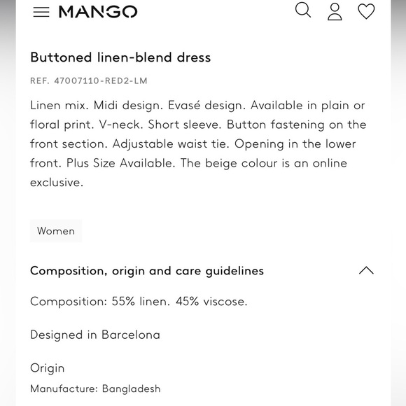 Mango Womens NWT Floral Print V-Neck Buttoned Linen-Blend Midi Dress Size 18 New - Picture 11 of 12